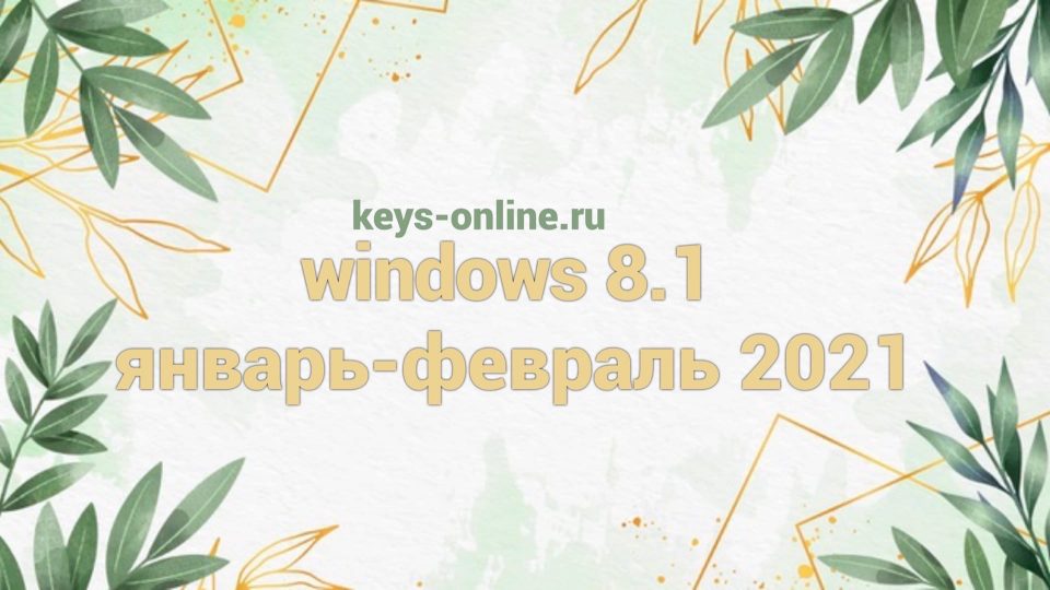 windows 8.1 январь-февраль 2021