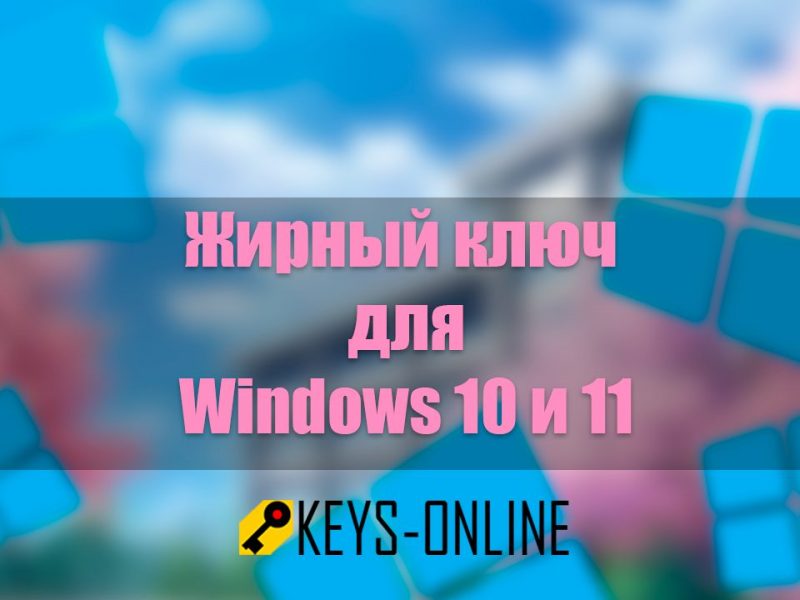 Жирный ключ для Windows 10 и 11 Pro