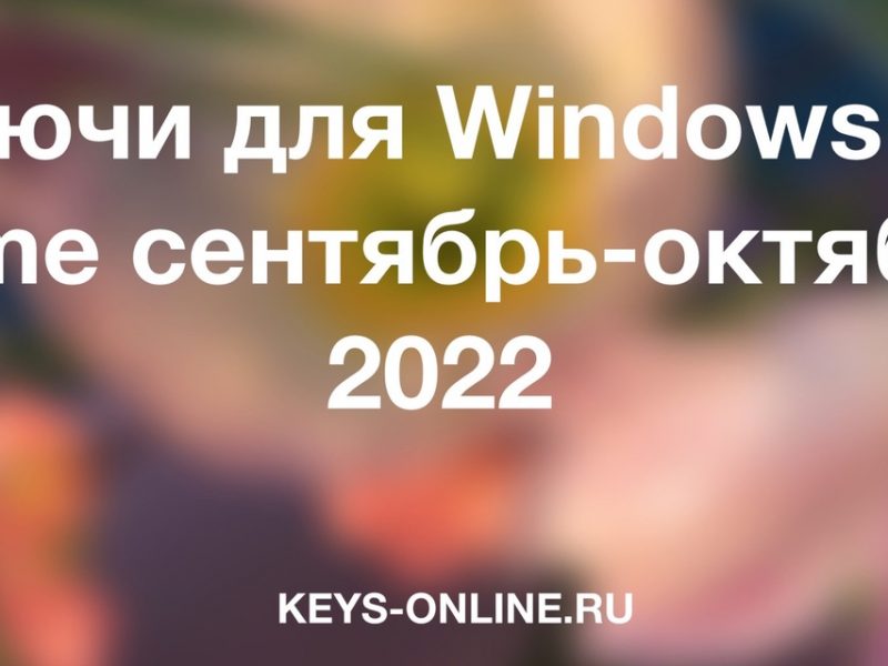 Ключи для Windows 10 home сентябрь — октябрь 2022