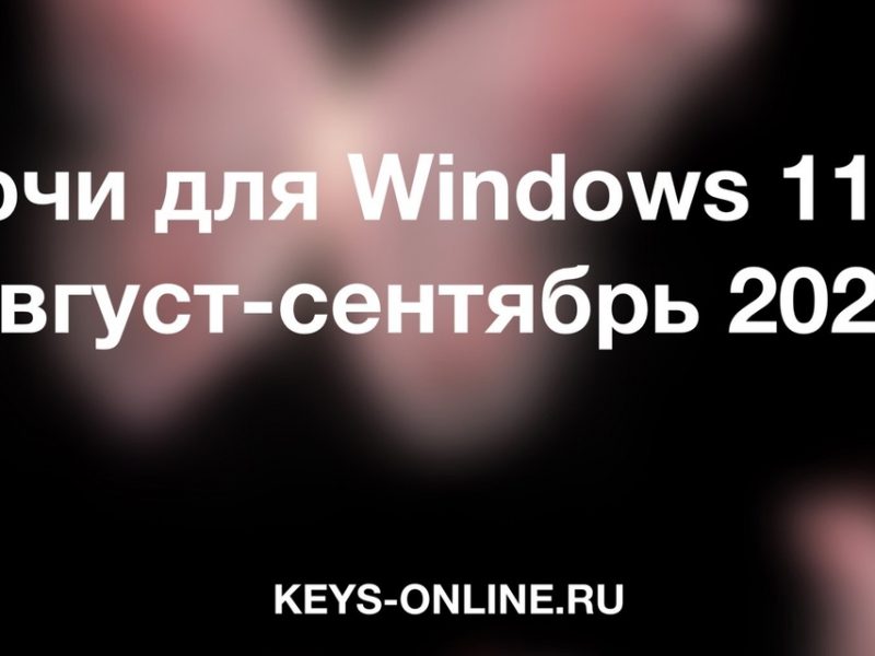 Ключи для Windows 11 pro август-сентябрь 2022