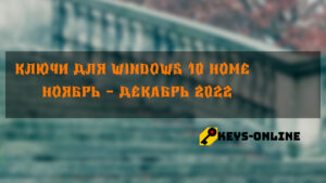 Ключи для WIndows 10 home ноябрь - декабрь 2022