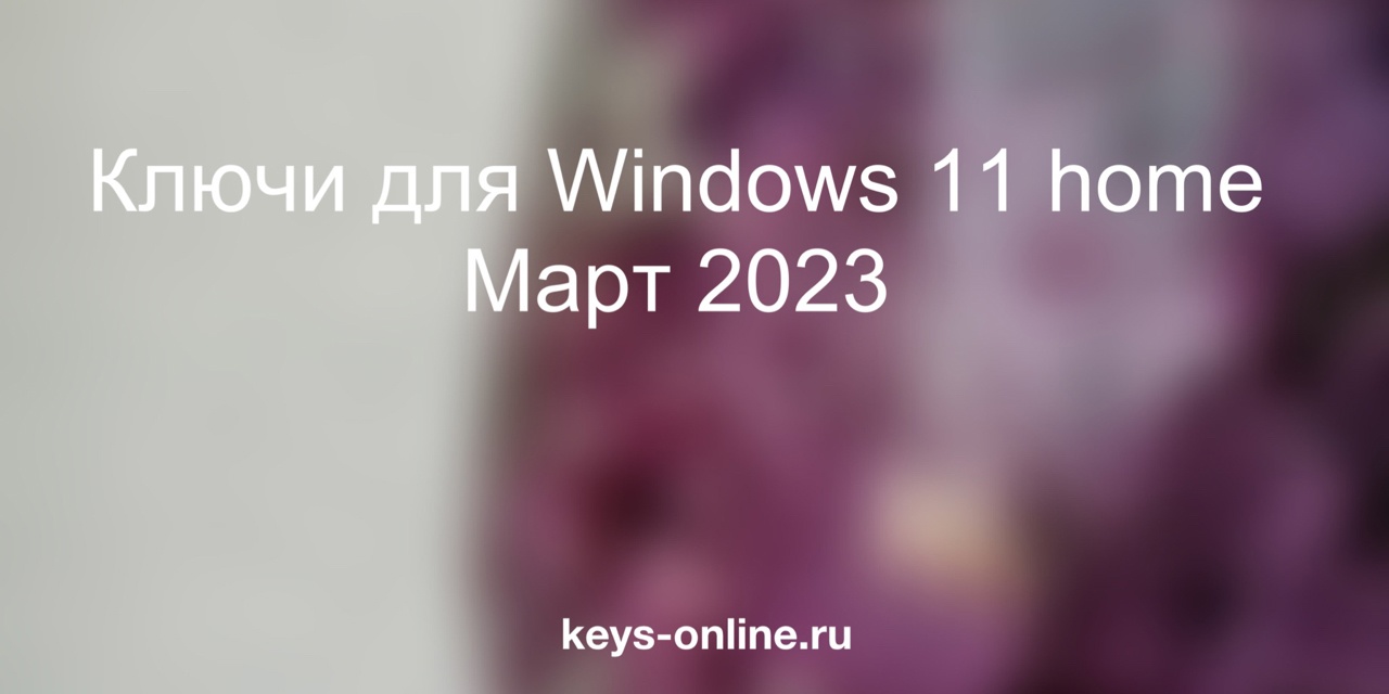 Ключи для Windows 11 home Март 2023